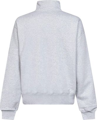 Jacquemus Mens Zipped Rollneck Sweatshirt The Gros Grain Grey Cotton Sweatshirts Sweater