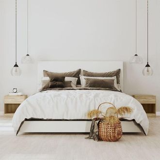 vidaXL Nightstand 2 pcs with Drawer Oak Colour Vidaxl