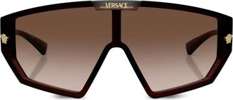 Versace Medusa geometric sunglasses - men - Plastic - One Size - Brown