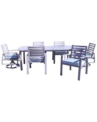 Courtyard Casual Creative Outdoor Products Courtyard Casual Cabo 7Pc Mixed Extension Dining Set