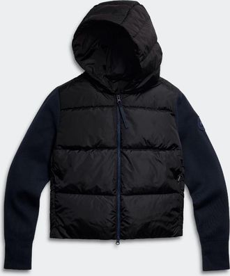 Canada Goose Chandail &agrave; capuchon en tricot matelass&eacute; large HyBridgeMD Tonal Disc (Femmes, Cottongrass, TG)