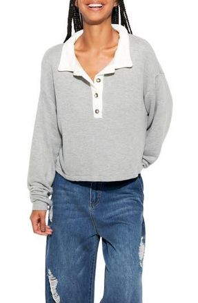 Spiritual Gangster Nichols Henley Sweatshirt in Heather Grey at Nordstrom Rack, Size X-Large