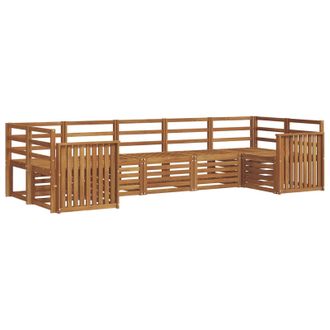 vidaXL Conjunto De Sof&aacute; Seccional 7 Pcs Natural Vidaxl