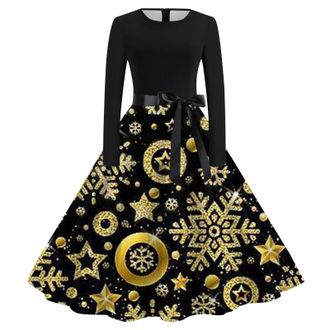 Generic Winter Dresses for Women UK, Plus Size Dress Xmas Mini Swing Dress Womens Vintage Elegant Maxi Womens Party Dresses Ladies Christmas Fancy Costumes Mr