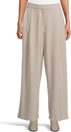 Eileen Fisher Lightweight Ponte Pleat Front Pant Womens Clothing Chalk : XL, Elastane/Polyamide/Tencel