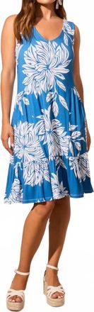 Tribal Printed Sleeveless Dress In Sea