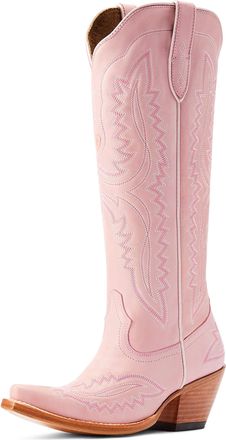 Ariat Womens Casanova X Toe Western Boots in Powder Pink Leather, B Medium Width, Size 7.5, by Ariat