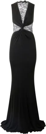 Roberto Cavalli Abito da sera con inserti in pizzo - Nero