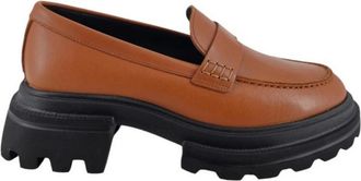 Hogan Leren Mocassin Ballerinas - Dames - Loafers - Bruin - 40 EU - Leer - Schoenen