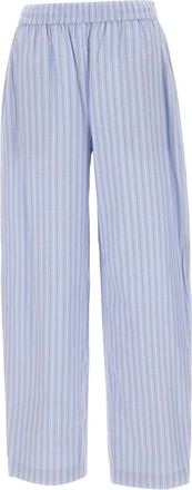Rotate Rotate Birger Christensen, Broeken, Dames, Blauw, M, Katoen, Poplin Tapered Pants