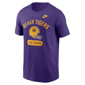 Nike LSU Legacy Arch Helmet Nike Mens College T-Shirt in Purple | N19951LLOV-FMQ