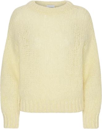 Americandreams Leonnie Alpaca Pullover - Dames - Ronde hals truien - Geel - L - Wol - Truien & Vesten