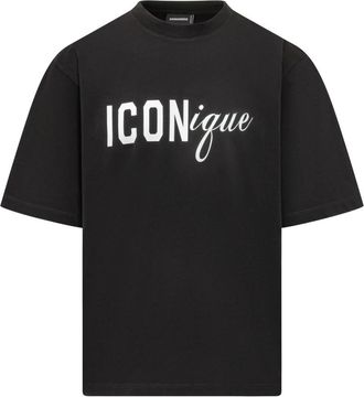 Dsquared2 Iconique Loose Fit Tee - Heren - T-shirts - Zwart - S - Katoen - Tops