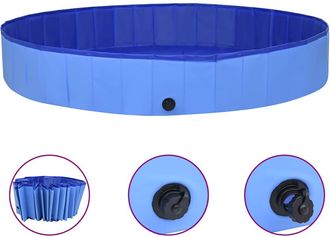 vidaXL Piscina Para Perros Plegable Pvc Azul 300x40 Cm Vidaxl