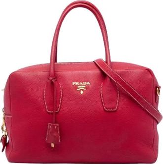 Prada Pre-owned Satchel - Dames - Vintage Handtas - Rood - ONE Size - Leer - Vintage