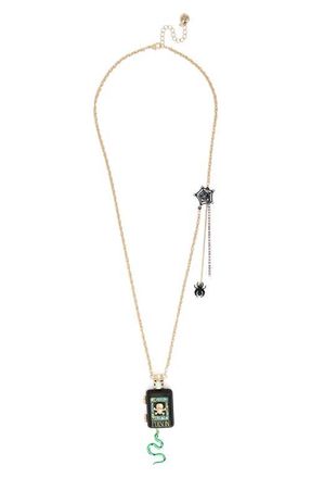 Betsey Johnson Poison Long Pendant Necklace in Black at Nordstrom