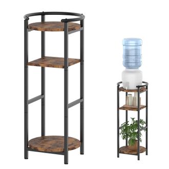 OEM Soporte Vertical En Macizo De Madera Para Seau &Agrave; Boissons, &Eacute;tag&egrave;re De Rangement Ronde &Agrave; Trois Niveaux, Noir