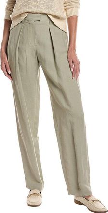 Brunello Cucinelli Light Green Linen Trousers, Brand Size 40 (US Size 6)