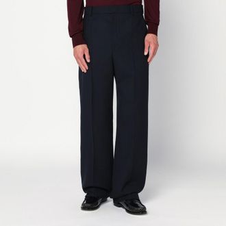 Saint Laurent High-waisted blue wool pants