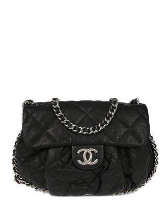 Chanel 2013-2014 chain-trim shoulder bag - Black