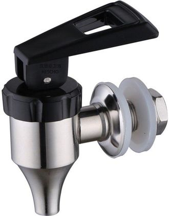 OEM Rubinetti Per Bevande - Rubinetto Per Dispenser Di Bevande - Rubinetto Di Ricambio - 16 Mm - Acciaio Inossidabile - Nero E Argento - Per Vino, Birra, 