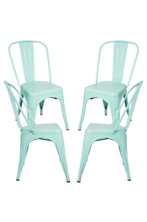 Regalos Miguel Pack 4 Sillas color verde menta en acero reforzado