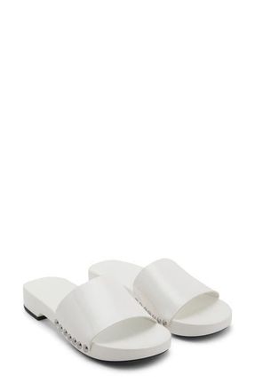 Mango Studded Slide Sandal in White at Nordstrom, Size 6.5Us