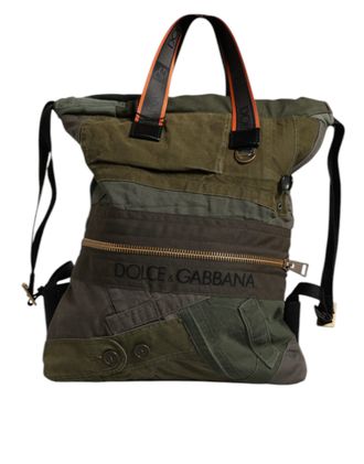 Dolce & Gabbana Militaire Groene Patchwork Rugzak