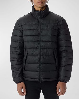 The Very Warm Mens Packable Funnel-Neck Puffer Jacket
