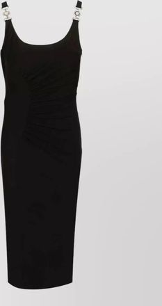 Versace jersey crepe stretch midi dress ruched
