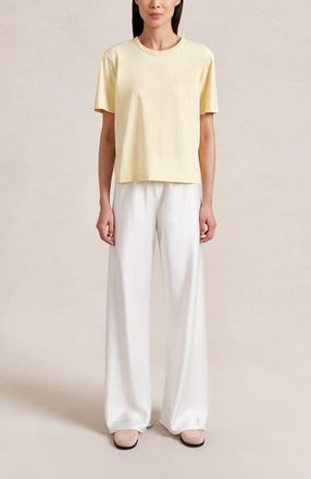 La Ligne Short Sleeve Boyfriend Tee in Butter at Nordstrom, Size X-Small