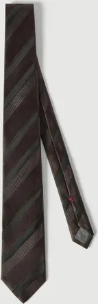 Brunello Cucinelli Regimental stripe silk tie in Pine Cone Brown at Nordstrom