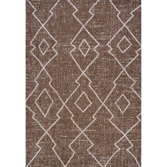 Jonathan Y Designs Carwa Diamond Trellis Indoor/Outdoor Area Rug in Brown/beige at Nordstrom, Size 3Ft 0In X 5Ft 0In