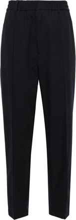 Emporio Armani elasticated-waist tapered-leg trousers - men - Polyamide/Elastane/Polyester/Cotton - 52 - Blue