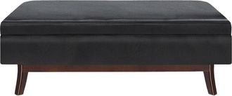 Simpli Home Owen 48In Mid Century Modern Rectangle Rectangular Storage Ottoman