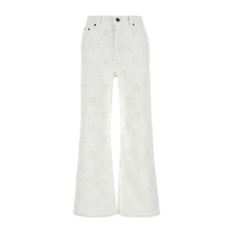 Chlo&eacute; High-Rise Wide-Leg Jeans - Dames - Loose Fit Jeans - Wit - W30 - Katoen - Jeans
