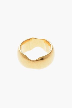 Balenciaga Gold Finished MAXI BAND 2-Finger Ring size M