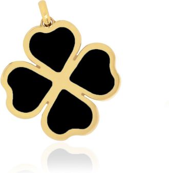 The Lovery Onyx Lucky Clover Charm 13mm
