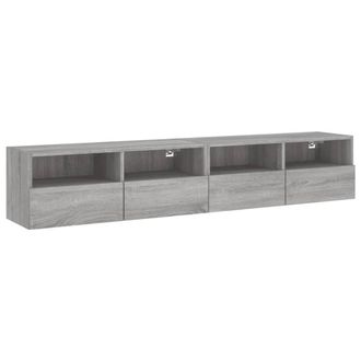 Berkfield Home TV Wall Cabinets 2 pcs Grey Sonoma 80x30x30 cm Engineered Wood | Size: 80 x 30 x 30 cm