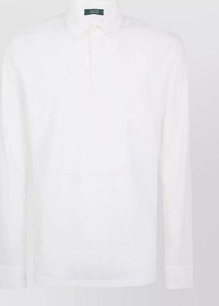Zanone long sleeve polo shirt button collar