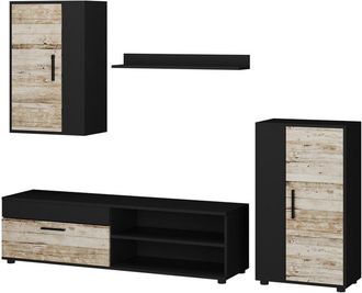 Vicco Mueble De Pared Berno, Antracita/beige, Juego De 4 Piezas