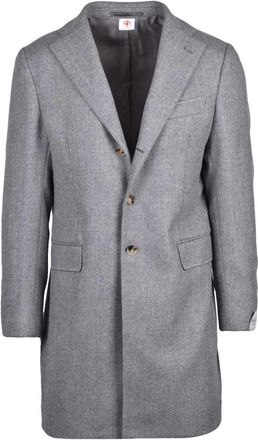 LUIGI BORRELLI NAPOLI Cappotto - Heren - Mantel - Grijs - XL - Wol - Jassen