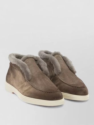 Santoni fortune suede loafers ankle height rubber sole