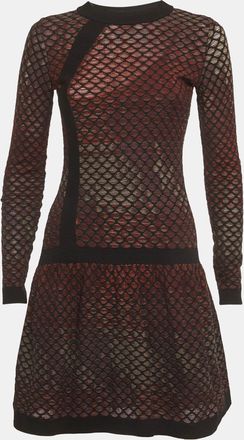 M Missoni Black/pink Patterned Knit Mini Dress