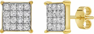 LuvMyJewelry Square Prism 14K Yellow Gold Diamond Earrings - 0.43ct. at Nordstrom
