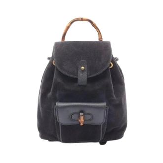Gucci Pre-owned Backpacks, female, Blue, Size: ONE SIZE Pre-owned Vintage Suede Backpack