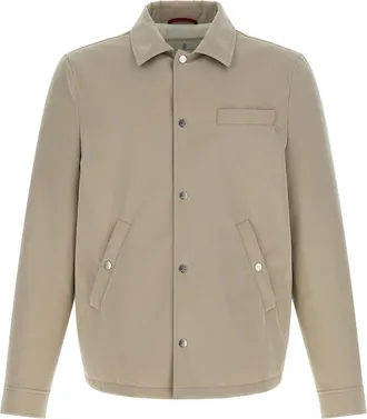 Brunello Cucinelli Gray Polyester Full-Length Mens Jacket