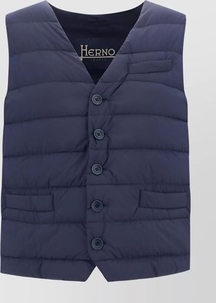 Herno quilted sleeveless v-neck jacket