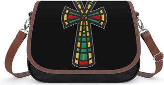 Generic Rasta Ankh Rastafarian Egyptian Crossbody Bags for Women Shoulder Messenger Bag Purse Handbags