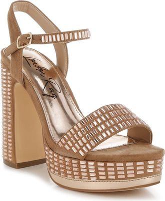 London Rag Starlet Rhinestone Platform Sandal in Tan at Nordstrom Rack, Size 10